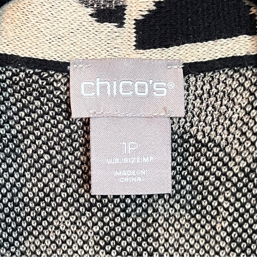 Chico's Black and Gold Metallic Cardigan - Picture 5 of 7